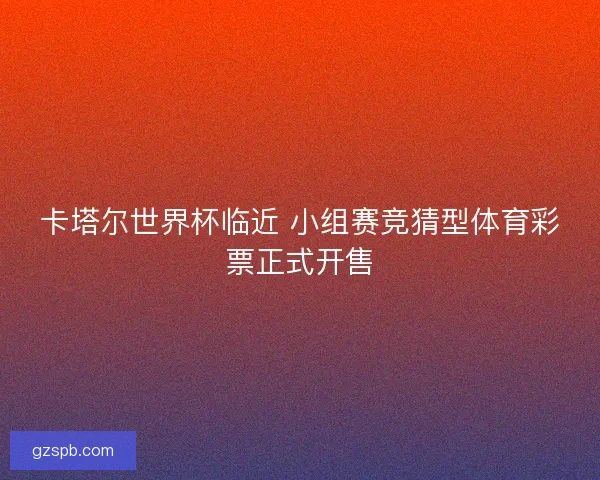 卡塔尔世界杯临近 小组赛竞猜型体育彩票正式开售