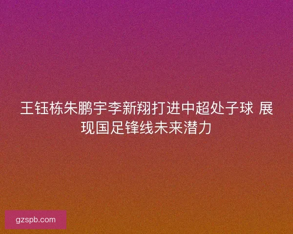 王钰栋朱鹏宇李新翔打进中超处子球 展现国足锋线未来潜力